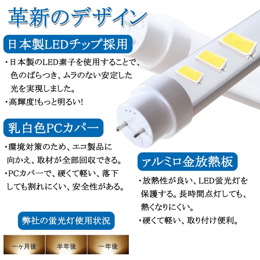 Amazon | LED直管蛍光灯 15W形工事不要 管径T10 三波長形蛍光